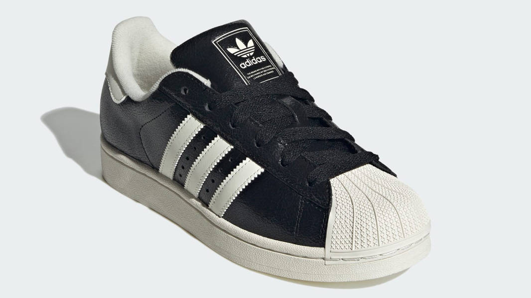 adidas Superstar II Cracked Leather Black Front