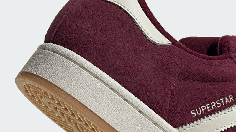 adidas Superstar Maroon Off White Closeup