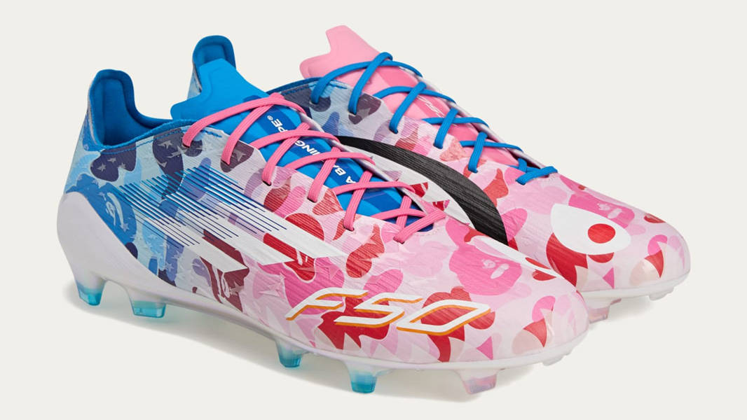 BAPE x adidas F50 Blue Pink Front