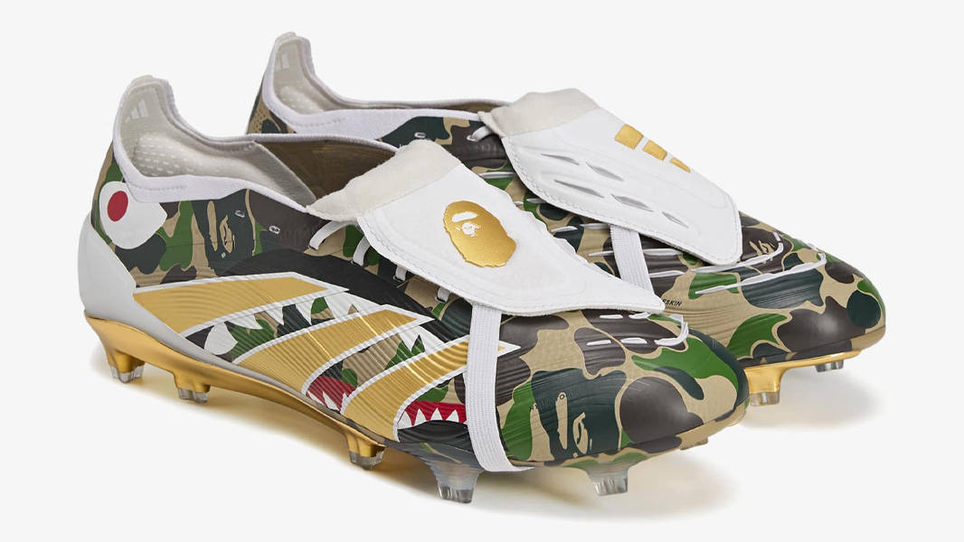 BAPE x adidas Predator Elite FG Hemp Gold Metallic Front