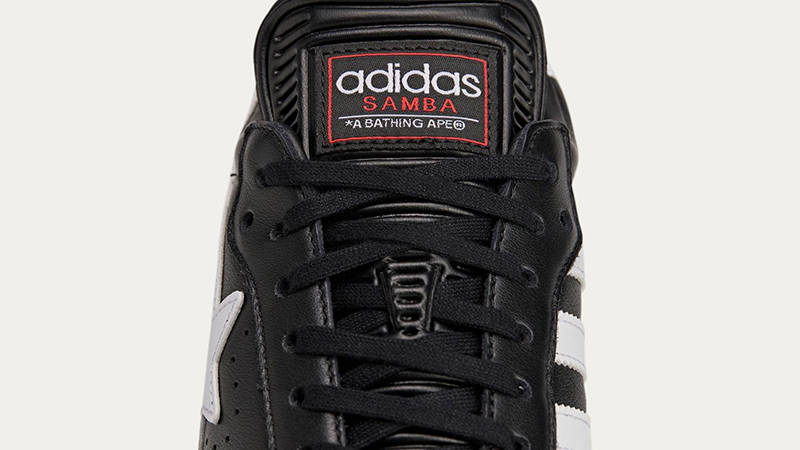 BAPE x adidas Samba Black Gum JR9246 tongue
