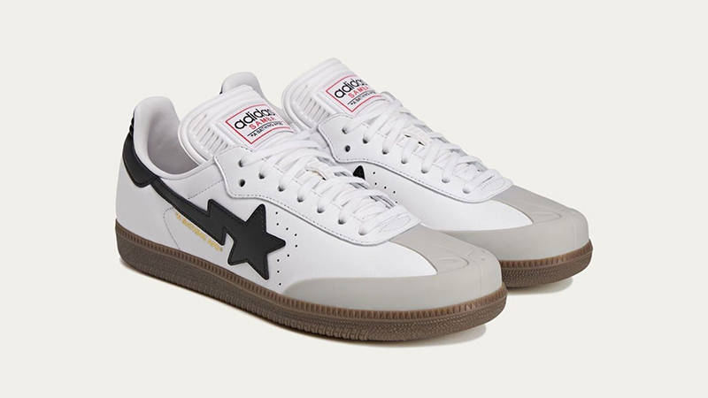 BAPE x adidas Samba White Gum JR9245 front