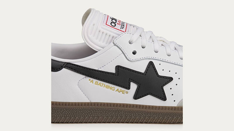 BAPE x adidas Samba White Gum JR9245 logo