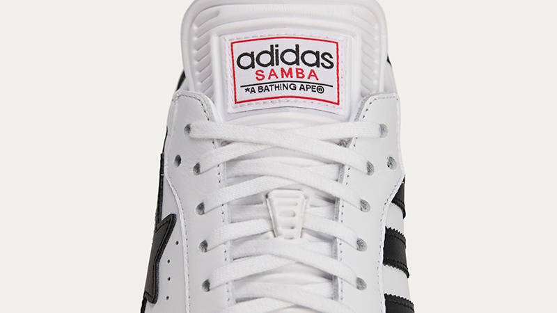 BAPE x adidas Samba White Gum JR9245 tongue