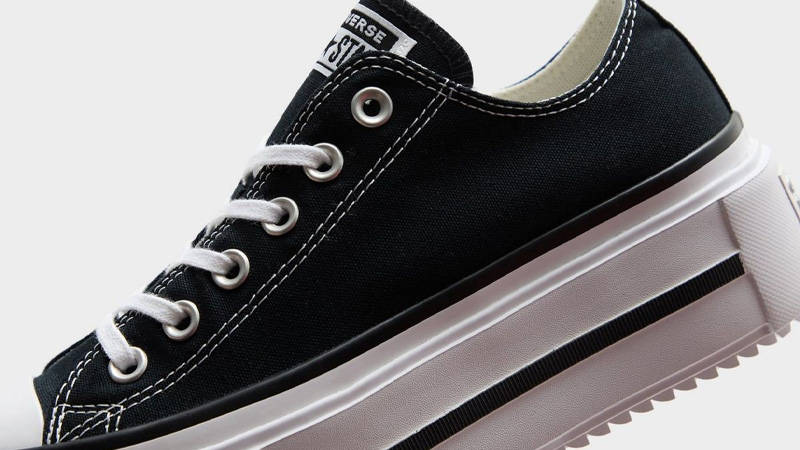 Converse Chuck Taylor All Star Lift Double Stack Platform Black Closeup