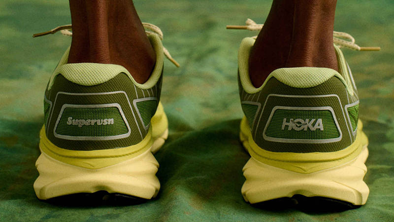 Hoka One One Clifton One9 Supervsn Green Flash 1173070-GHL heel