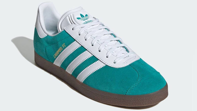 Liverpool FC x adidas Gazelle Sea Green JR4159 front