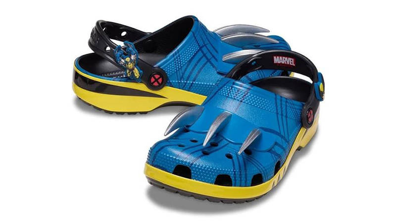 Marvels Wolverine x Crocs Classic Clog Blue Yellow 211779-90H side