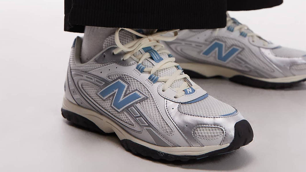 New Balance 204L Blue Silver Metallic On Foot Front