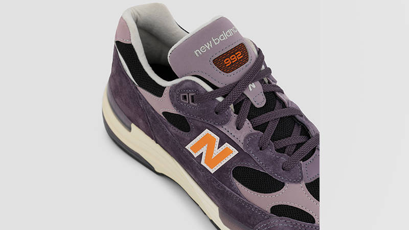 New Balance 992 Dark Ice Wine Black tongue
