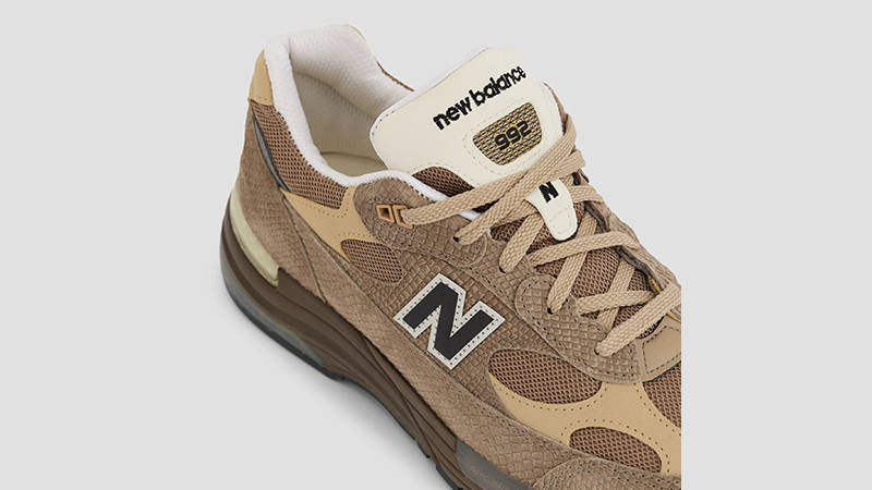 New Balance 992 Driftwood Incense tongue