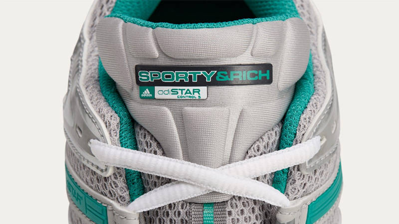 Sporty Rich x adidas Adistar Control 5 Grey Teal Tongue