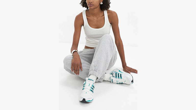 Sporty & Rich x adidas Adistar Control 5 White Teal IH9707 on foot