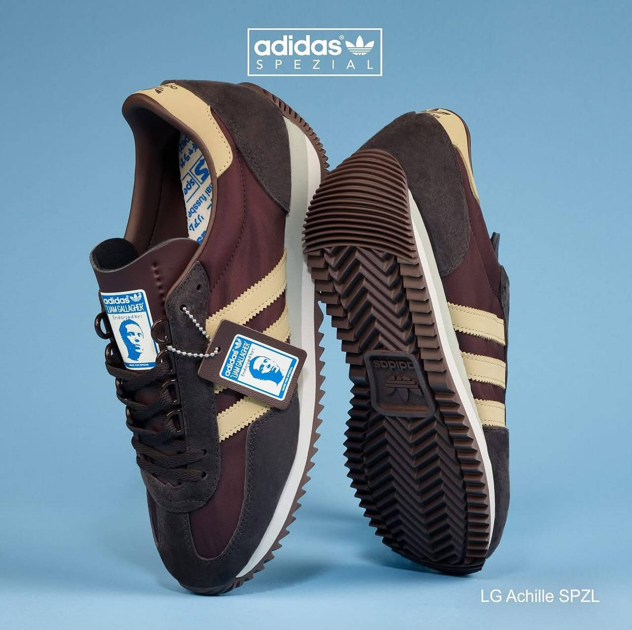 Liam Gallagher x adidas SPZL Achille Brown Stone