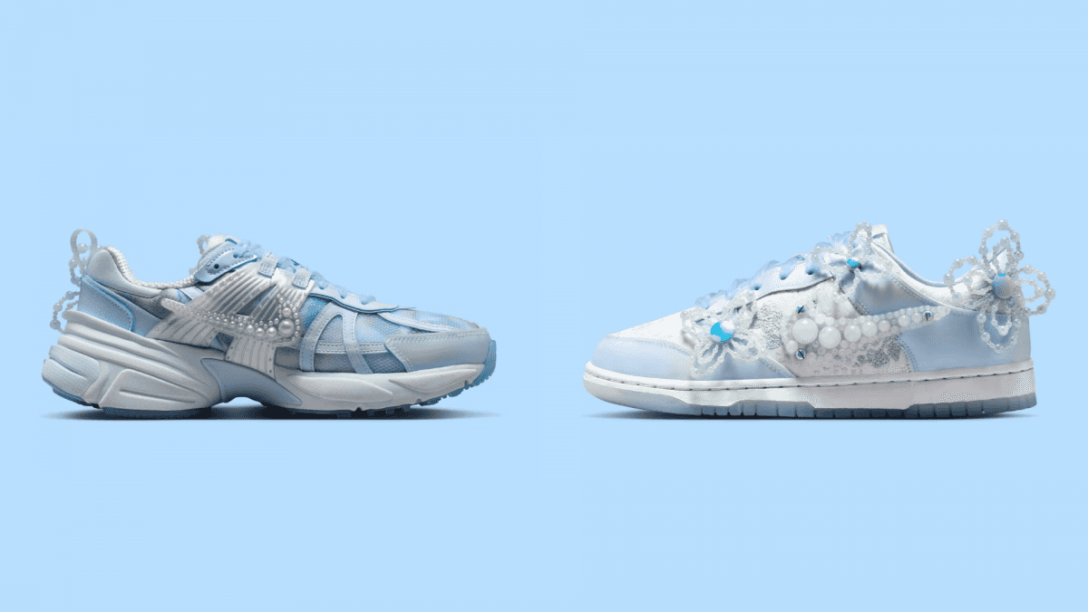 Susan Fang and Nike Two Pearl Adorned Kicks