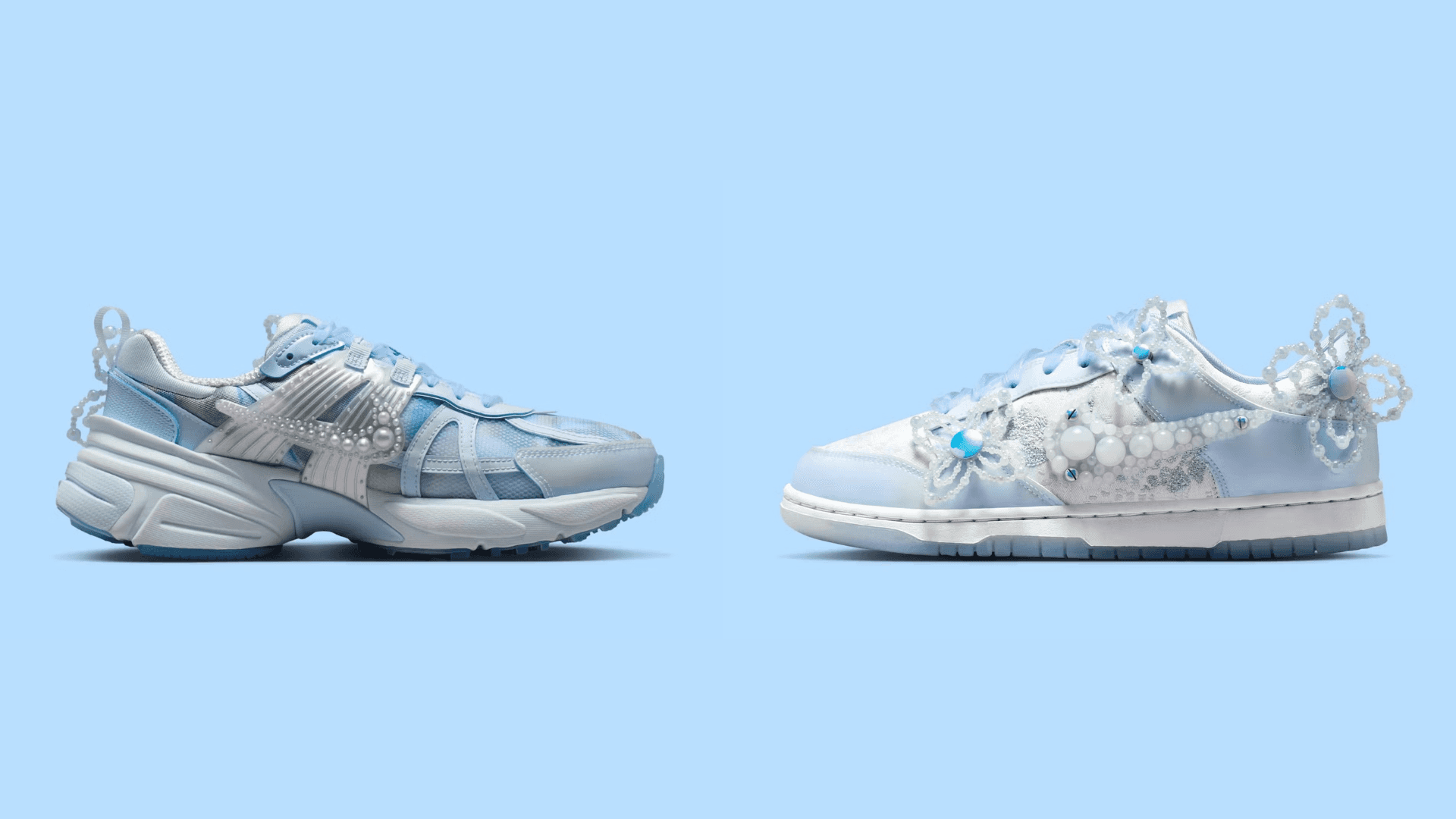 Susan Fang and Nike Two Pearl Adorned Kicks
