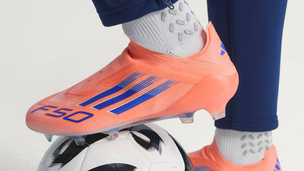 adidas F50 Elite Laceless FG Coral Blaze Pack On Foot (1)