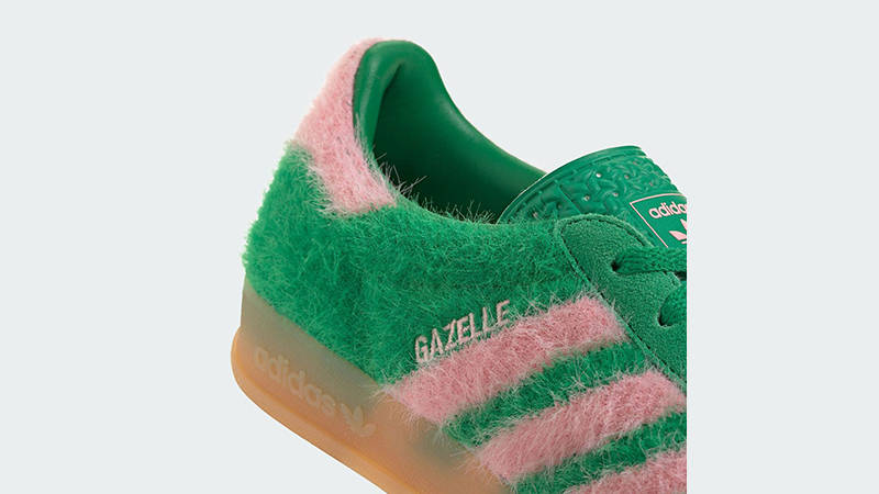 adidas Gazelle Indoor Fur Pack Green Pink JP8342 heel
