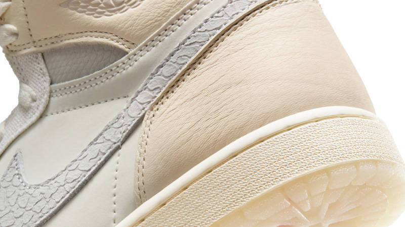 Air Jordan 1 High OG Sail Elephant Print Swoosh Closeup