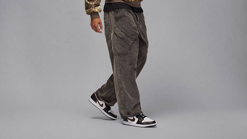 Air Jordan 1 Low White Black Brown IO3393-010 on foot