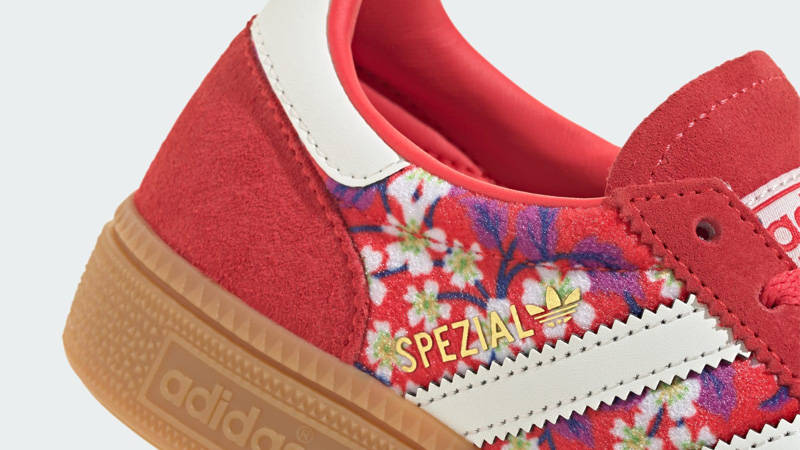 Liberty London x adidas Handball Spezial Floral Red Closeup