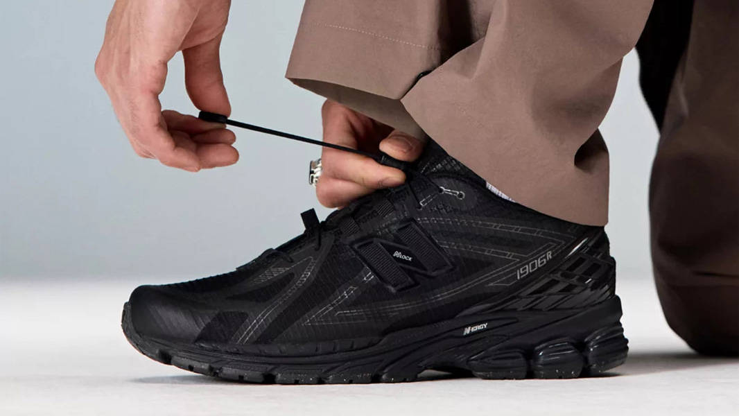 New Balance 1906R No Sew Pack Black Cement On Foot