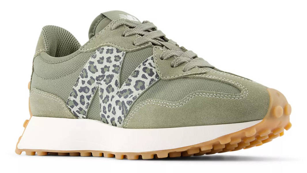 New Balance 327 Dark Olivine Leopard Front