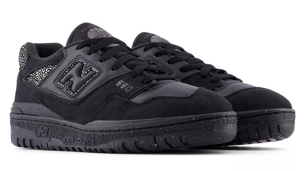 New Balance 550 Black White Leopard Front