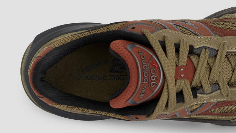 New Balance 990v6 MiUSA Dark Camo Rich Oak In Sole Closeup