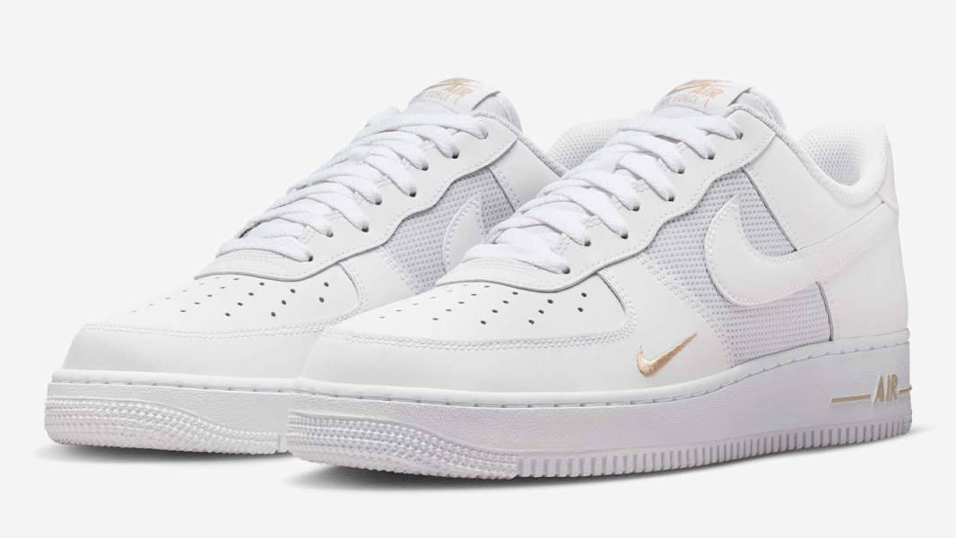 Nike Air Force 1 Low Mini Swoosh White Desert Khaki Front