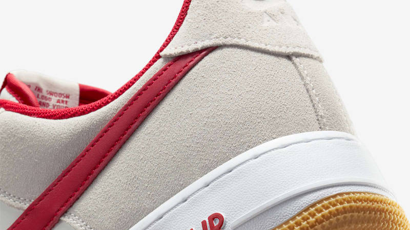 Nike Air Force 1 Low Summit White Varsity Red Closeup