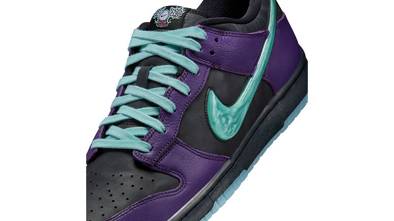 purple and turquoise dunks