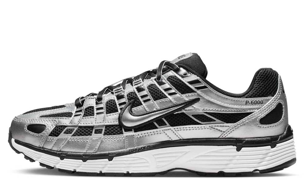 Nike P-6000 Metallic Silver Black White