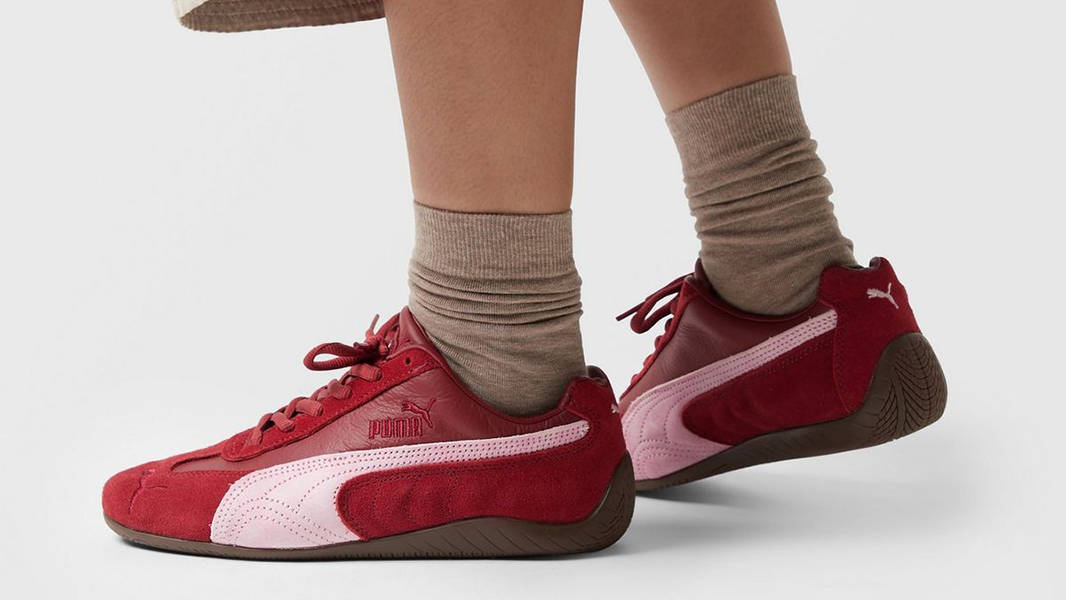 PUMA Speedcat Intense Red Pearl Pink 405611-01 on feet
