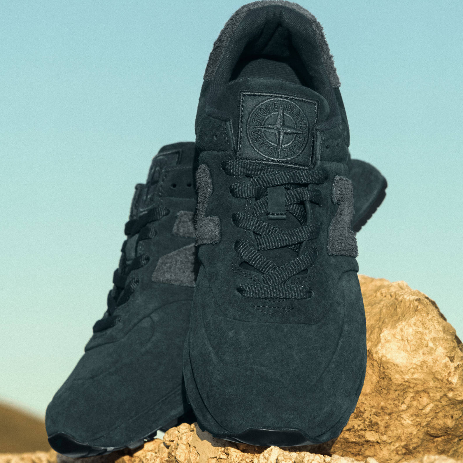 Stone Island x New Balance 574 Ghost Navy side