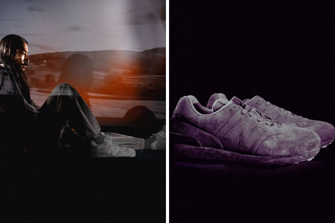 Stone Island x New Balance 574 Grey editorial and side profile