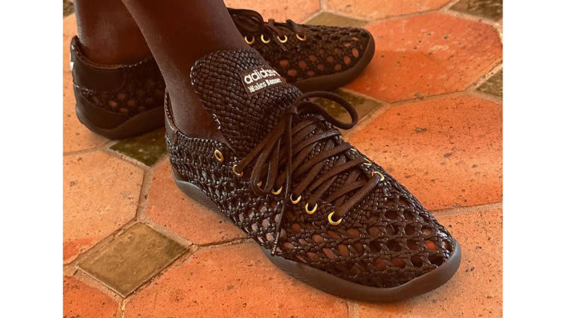 Wales Bonner x adidas Karintha Woven Dark Brown on feet