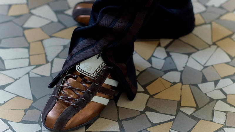 Wales Bonner x Y3 x adidas Field Shoe Dark Bronze on feet