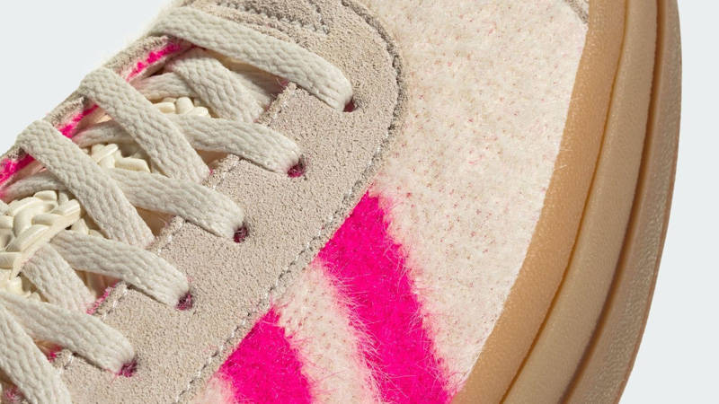 adidas Gazelle Bold Fur Pack Shock Pink Closeup