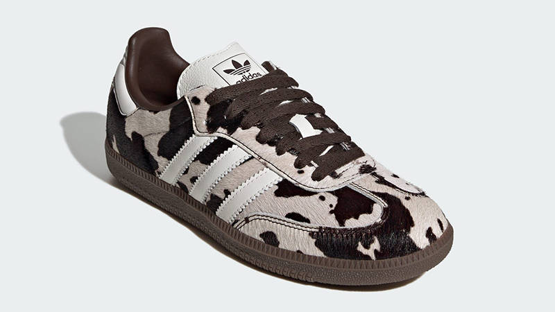 adidas Samba OG Cow Print White Dark Brown KK2238 front