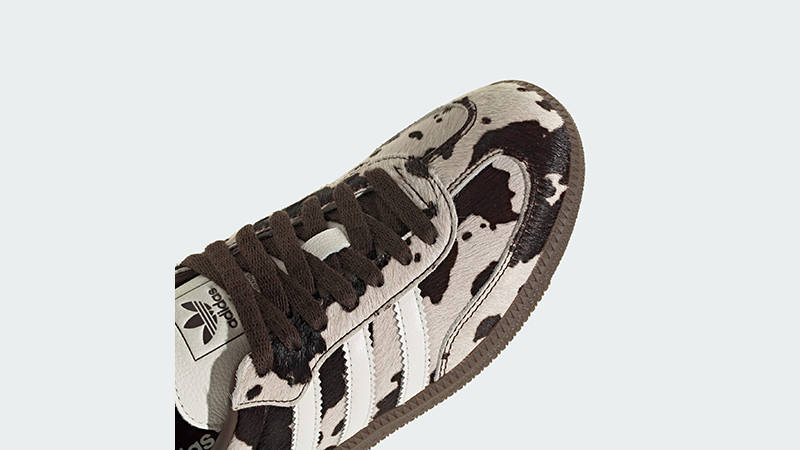 adidas Samba OG Cow Print White Dark Brown KK2238 toe