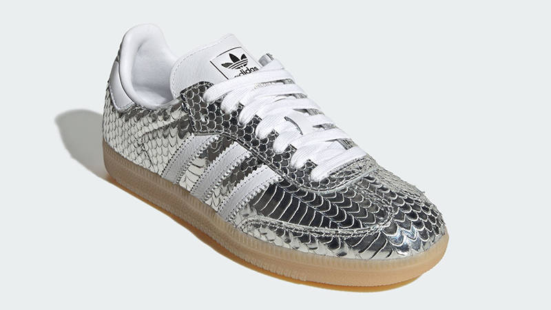 adidas Samba Patent Snakeskin Silver Metallic IH9016 FRONT