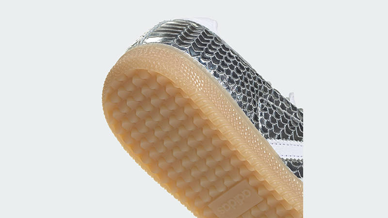 adidas Samba Patent Snakeskin Silver Metallic IH9016 heel