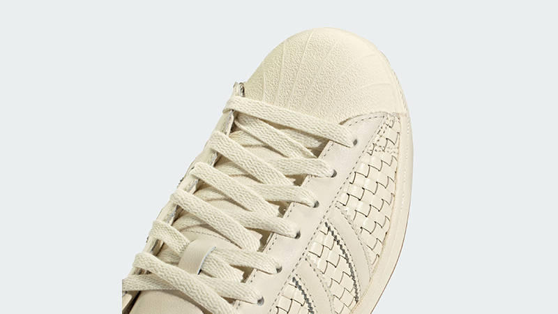 adidas Superstar Vintage Woven Cream White JR6001 toe