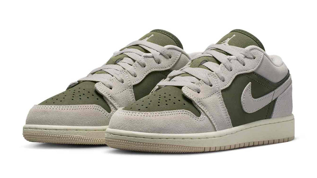 Air Jordan 1 Low SE GS Medium Olive Sail HV4396-201 Side