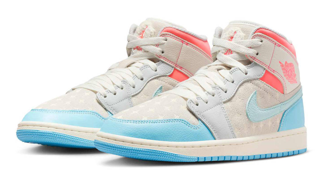 Air Jordan 1 Mid Blue Chill Hot Lava Muslin Front