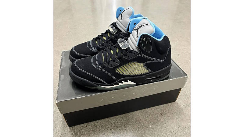 retro 5 blue and black