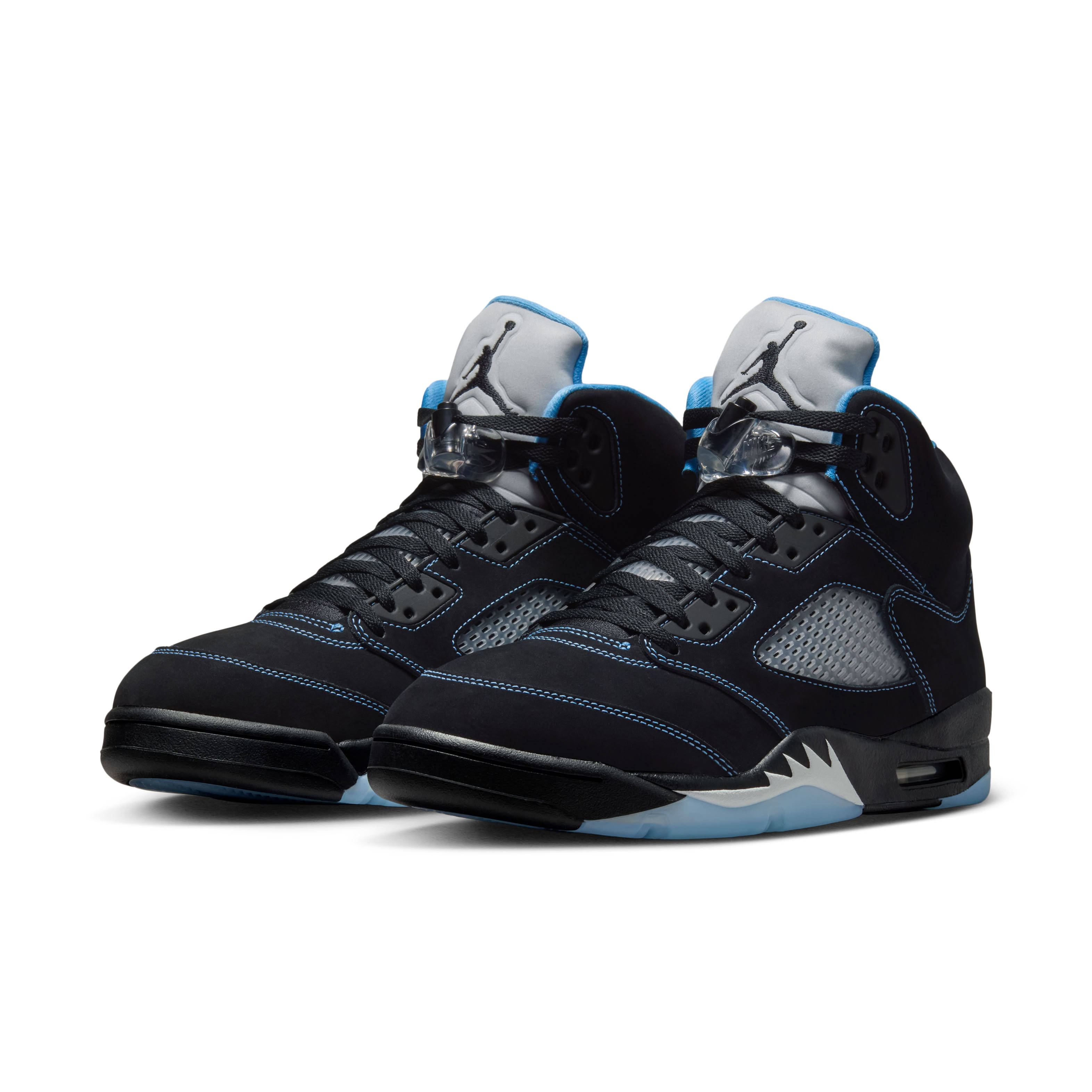 Air Jordan 5 Black University Blue Pair