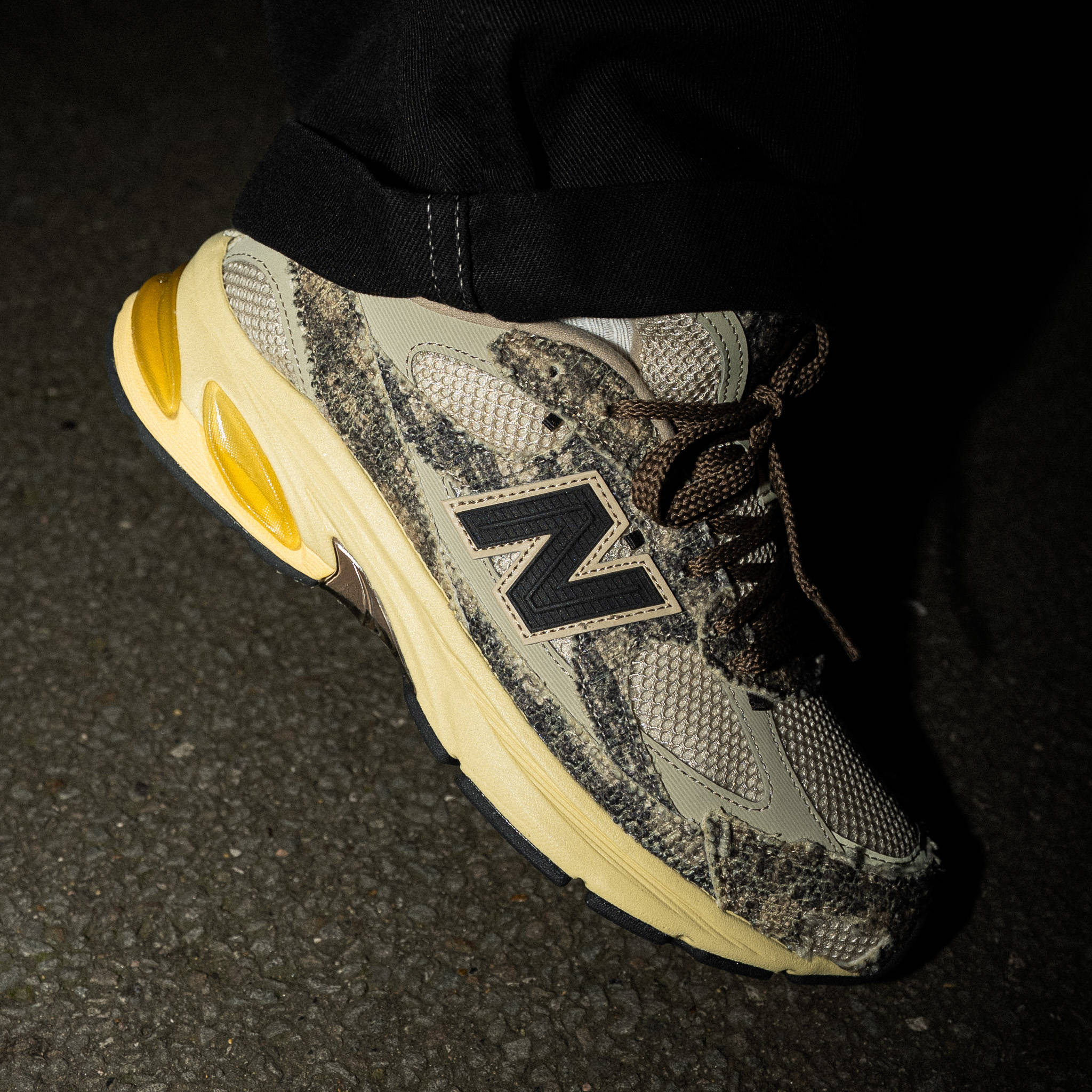 Joe Freshgoods x New Balance 2010 Bag Lady night shots in hand