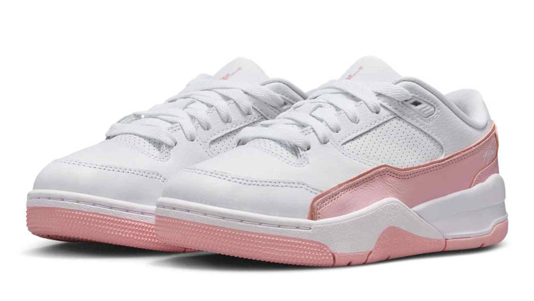 Jordan Flight Court GS White Medium Soft Pink Front